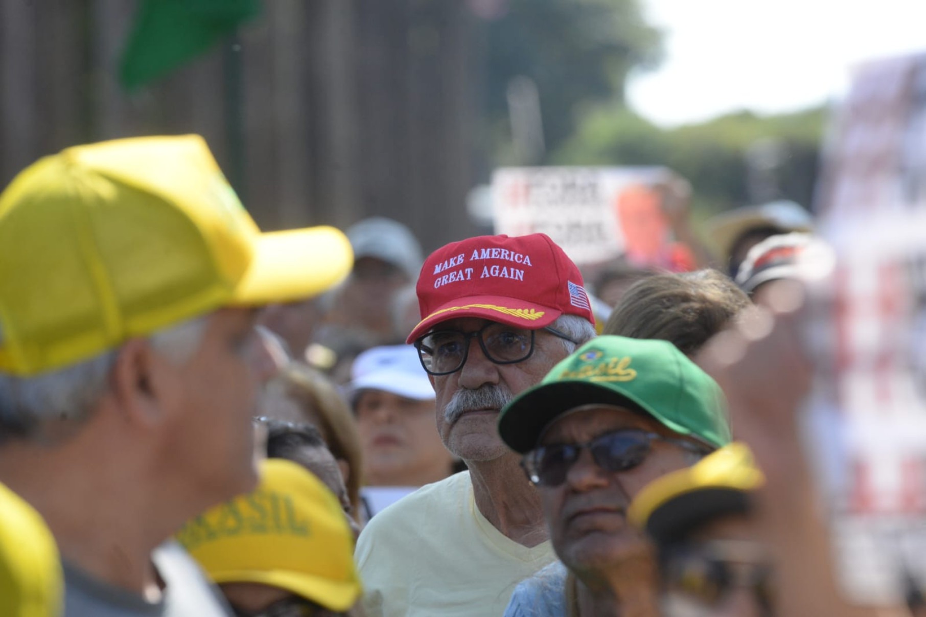 Ato organizado por bolsonaristas na Praça da Liberdade pediu impeachment do ministro do Supremo Tribunal Federal (STF), Alexandre de Moraes-Túlio Santos/EM/D.A Press