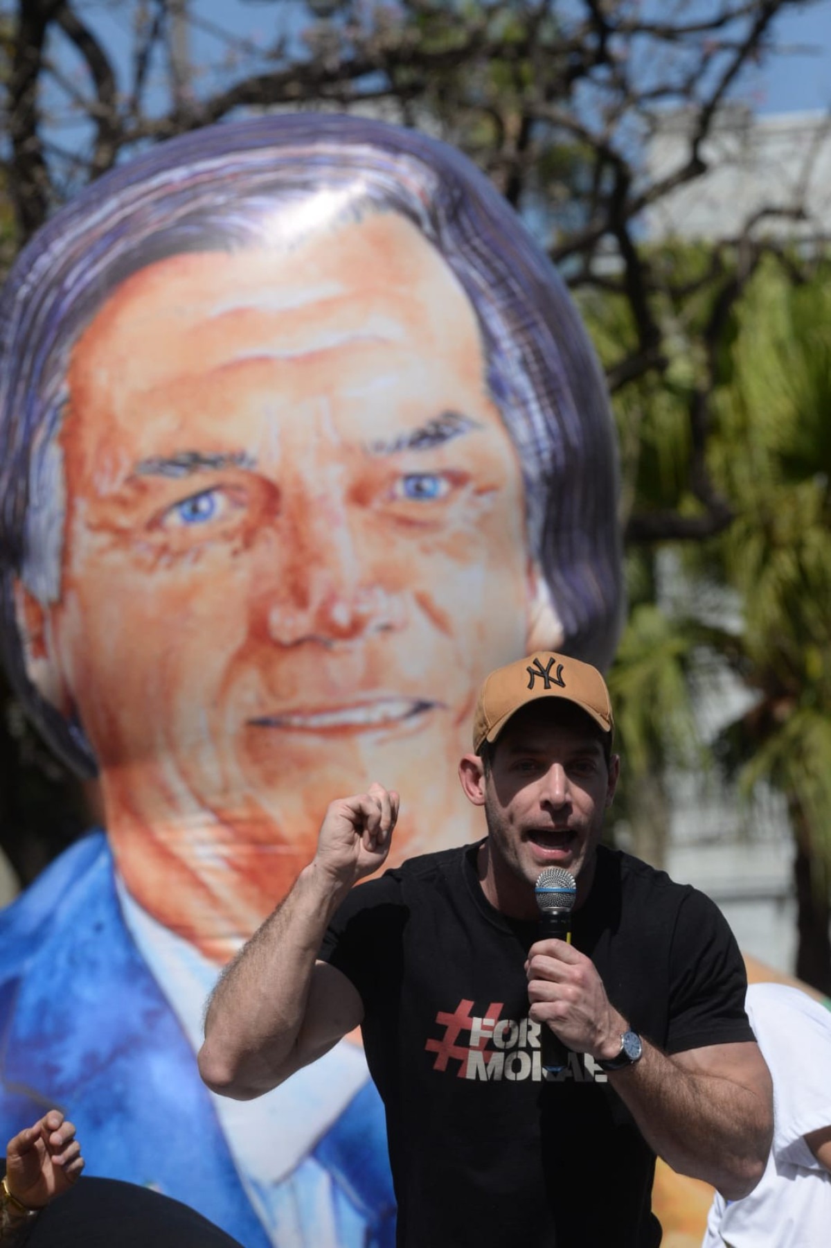 Ato organizado por bolsonaristas na Praça da Liberdade pediu impeachment do ministro do Supremo Tribunal Federal (STF), Alexandre de Moraes-Túlio Santos/EM/D.A Press