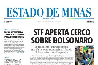 CONFIRA A CAPA DO ESTADO DE MINAS DO DIA 22/07/2025