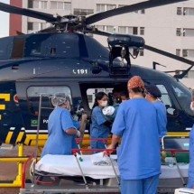 Bebê com desidratação grave é levado ao João XXIII de helicóptero, em BH - Divulgação/PRF