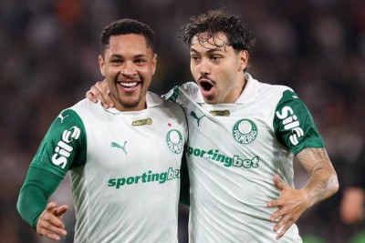 O Palmeiras foi ao Rio de Janeiro nesta quarta-feira (23) e venceu o Fluminense em pleno Maracanã com gols de Maurício e Vitor Roque.Veja como o Jogada10 avaliou a performance do Verdão. -  (crédito: Cesar Greco/Palmeiras)