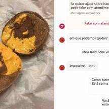 Cliente pede lanche no McDonald’s e recebe sanduíche sem hambúrguer - Reprodução