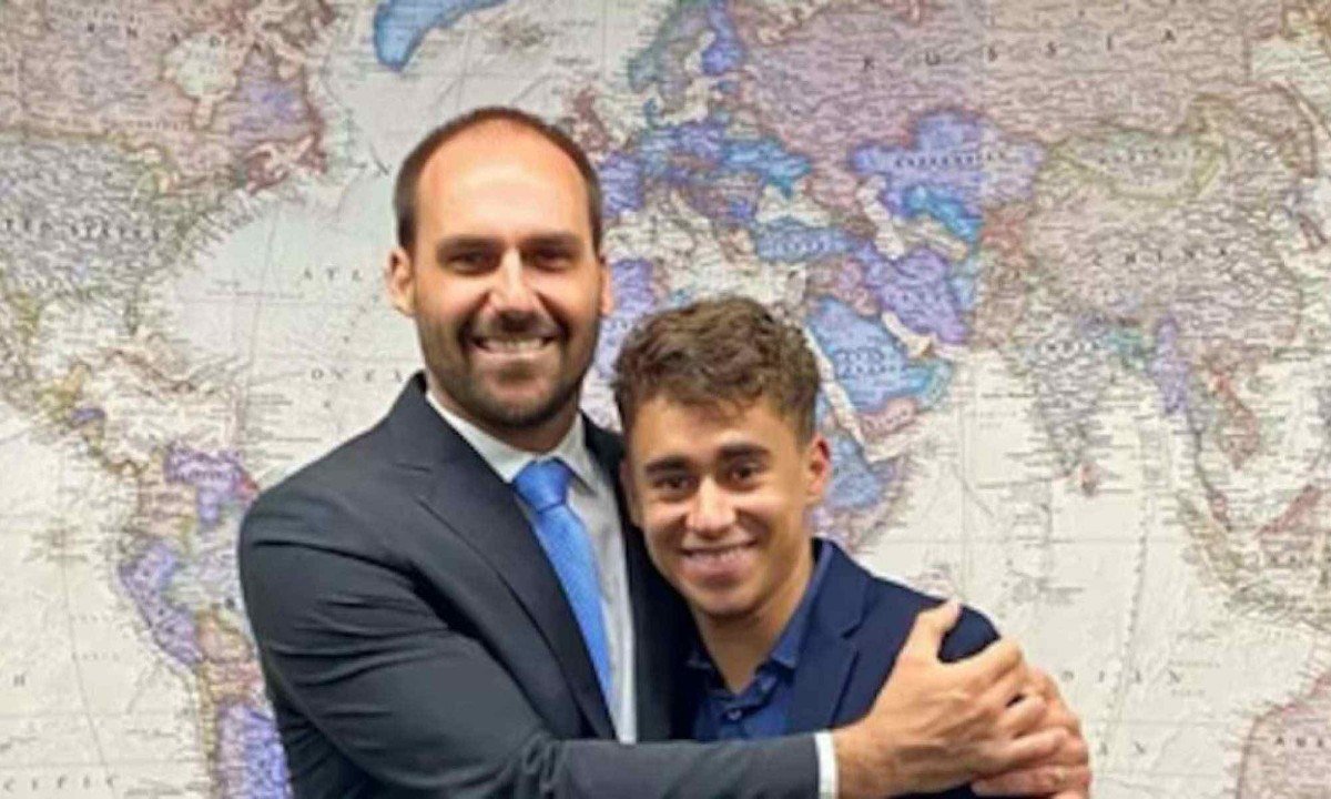 Eduardo Bolsonaro e Nikolas Ferreira -  (crédito: REDES SOCIAIS/REPRODUÇÃO)