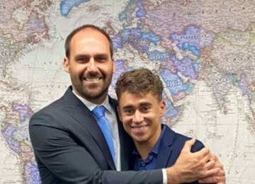 Eduardo Bolsonaro e Nikolas Ferreira -  (crédito: REDES SOCIAIS/REPRODUÇÃO)