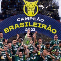 Palmeiras festeja a conquista do Campeonato Brasileiro de 2023 no Mineirão -  (crédito: DOUGLAS MAGNO / AFP – 6/12/23)