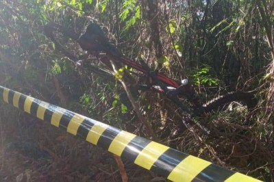 Trecho da estrada da Montanha Sagrada, no Sul de Minas, onde jovem foi encontrado caído ao lado da bicicleta -  (crédito: Corpo de Bombeiros/Divulgação)