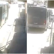 Mulher morre atropelada após desembarcar de ônibus em BH - C&acirc;mera de seguran&ccedil;a/Reprodu&ccedil;&atilde;o