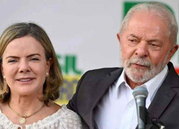 Gleisi Hoffmann e Lula -  (crédito: EVARISTO SA / AFP)
