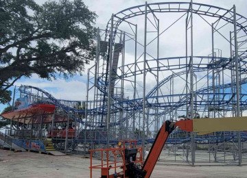 Biloxi Beach Hurricane, montanha-russa de um parque em Mississipi (EUA) semelhante à que será instalada no Parque Guanabara -  (crédito: Reprodução/ Shawn Pratt)
