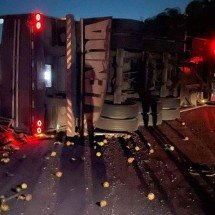 Grande BH: tombamento e colisão de carretas interditam a BR-381 em Igarapé - Reprodução/Redes