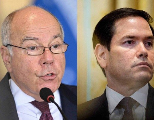 Encontro ocorreu em Niágara, no Canadá, às margens de reunião de chanceleres do G7 -  (crédito:  Evaristo Sá/AFP -- Andrew Harnik / GETTY IMAGES NORTH AMERICA / Getty Images via AFP)