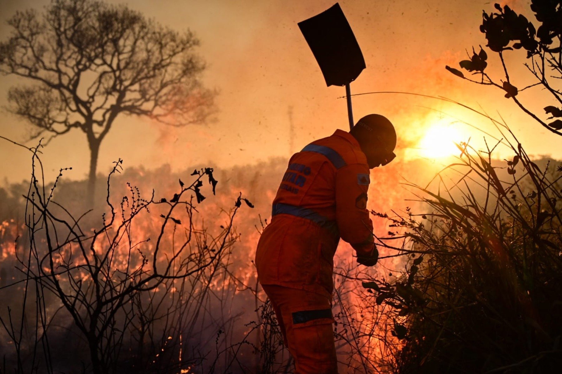 Equipe do Estado de Minas flagra inc&ecirc;ndio na BR-381, em Caet&eacute;, na Regi&atilde;o Metropolitana de BH -Leandro Couri/EM/D.A.Press.Brasil.MG