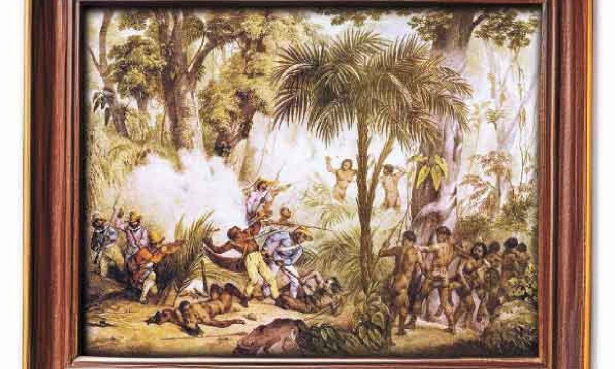 "Guerrilhas", litografia do alemão Johann Moritz Rugendas (1802-1858)