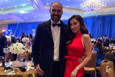 Eduardo Bolsonaro e a esposa, Heloísa -  (crédito: Redes sociais)