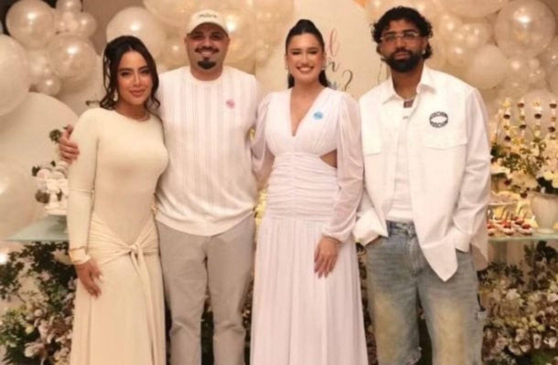 Gabigol e Rafaella movimentam entorno com ‘presságio’ em chá revelação na mansão do casal