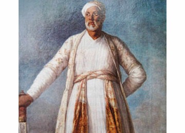 Mais impressionante, porém, era o quadro em si. É um retrato em pé, grande, majestoso, de Muhammad Dervish Khan, enviado em 1788 à corte francesa -  (crédito: Wikipedia/Reprodução )
