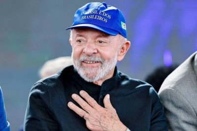 Lula usando boné com a inscrição O Brasil é dos brasileiros, que virou símbolo nacionalista  -  (crédito: Ricardo Stuckert - 11.jul.25/Presidência da República)