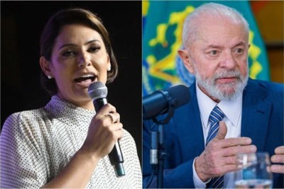 Em Natal, Michelle voltou a chamar Lula de cachaceiro e irresponsável -  (crédito: Ed Alves/CB/DA.Press; Ricardo Stuckert/PR)