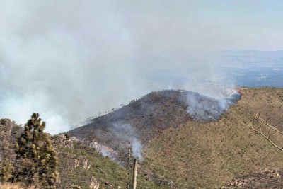 Incêndio de grandes proporções atinge Serra do Rola Moça, em Nova Lima -  (crédito: Divulgação/CBMMG)