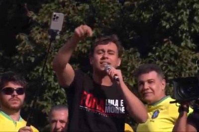 Nikolas durante na Avenida Paulista, em São Paulo -  (crédito: Reprodução/YouTube)