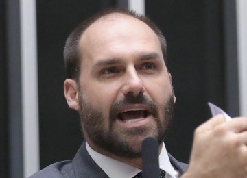 Deputado federal Eduardo Bolsonaro est&aacute; nos Estados Unidos desde mar&ccedil;o de 2025 -  (crédito: Zeca Ribeiro / C&acirc;mara dos Deputados)