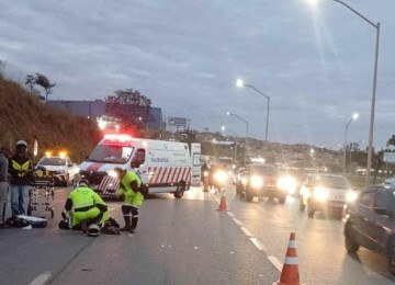 Acidente provoca pelo menos 7 km de congestionamento na chegada a Belo Horizonte -  (crédito: Reprodução/Via Cristais)
