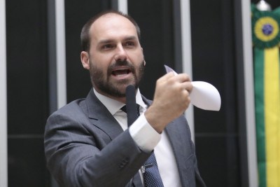 Deputado federal Eduardo Bolsonaro está nos Estados Unidos desde março -  (crédito: Zeca Ribeiro / Câmara dos Deputados)