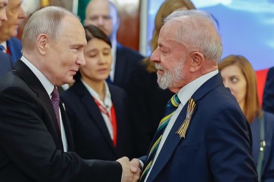 Putin e Lula tiveram encontro em maio durante jantar oferecido pelo presidente da Rússia -  (crédito:  Ricardo Stuckert / PR)