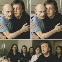 Fotos de Phil Collins com Paul McCartney no hospital são falsas - Reprodução redes sociais 