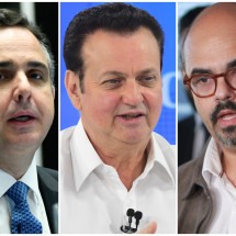 Na indefinição de Pacheco, Kassab mantém conversa com Simões -  (crédito: Geraldo Magela/Agência Senado, Ed Alves/CB/D.A Press e Edésio Ferreira/EM/D.A Press)
