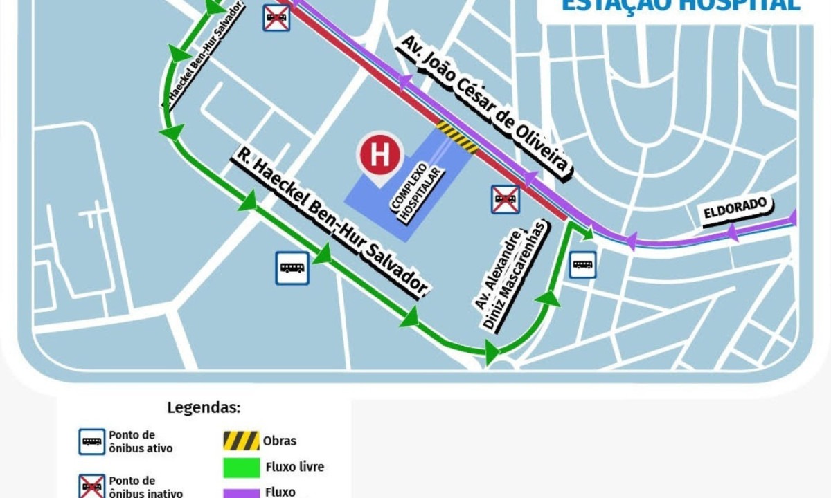 Os ajustes iniciam-se pela pista no sentido das regionais Sede/Eldorado