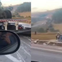 Acidente com carreta congestiona BR-381 no Centro-Oeste de Minas - Reprodução/Redes sociais