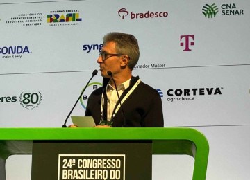 Governador Romeu Zema participou, nesta segunda-feira, do 24º Congresso Brasileiro de Agronegócio em São Paulo -  (crédito: André Cruz/Digital MG)