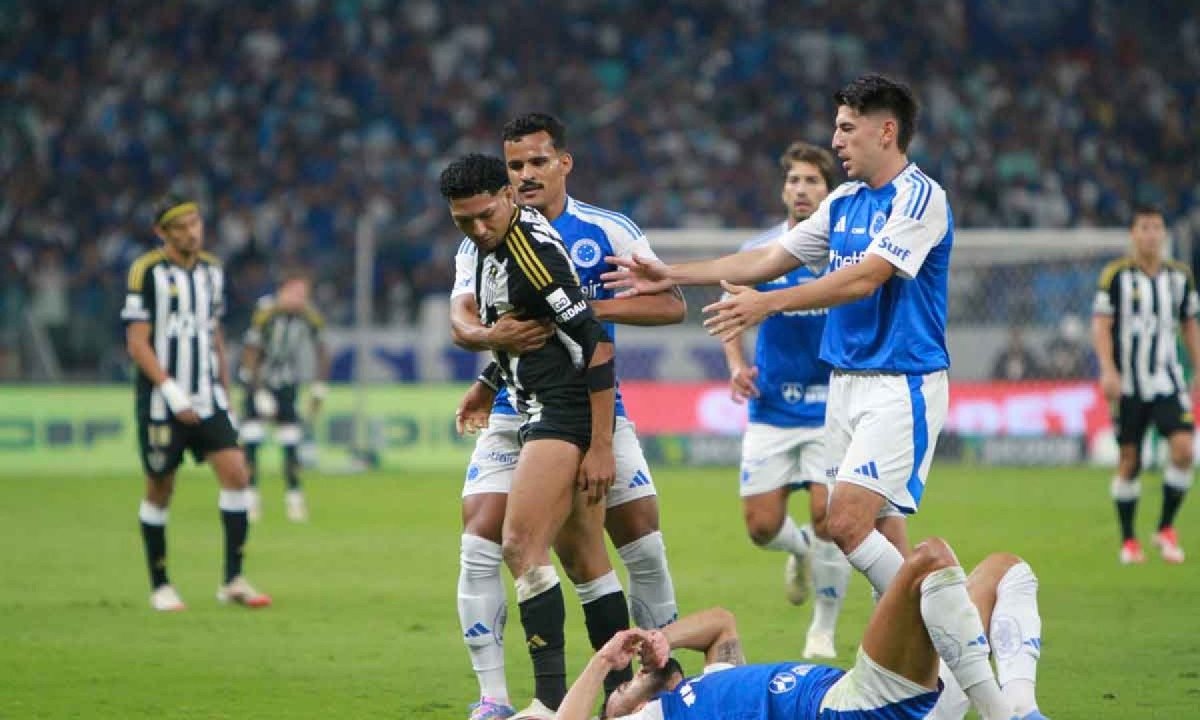 Clássico entre Cruzeiro e Atlético, pela 9ª rodada do Campeonato Mineiro, gerou reclamações dos dois lados -  (crédito: Edesio Ferreira/EM/D.A. Press – 18/5/25)