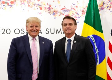 Presidente Donald Trump sai novamente em defesa do ex-presidente Jair Bolsonaro que é réu na Suprema Corte -  (crédito: Alan Santos/PR)