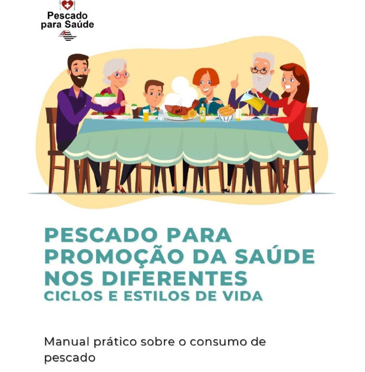 Capa do livro 'Pescado para promoção da saúde nos diferentes ciclos e estilos de vida: manual prático sobre consumo de pescado'