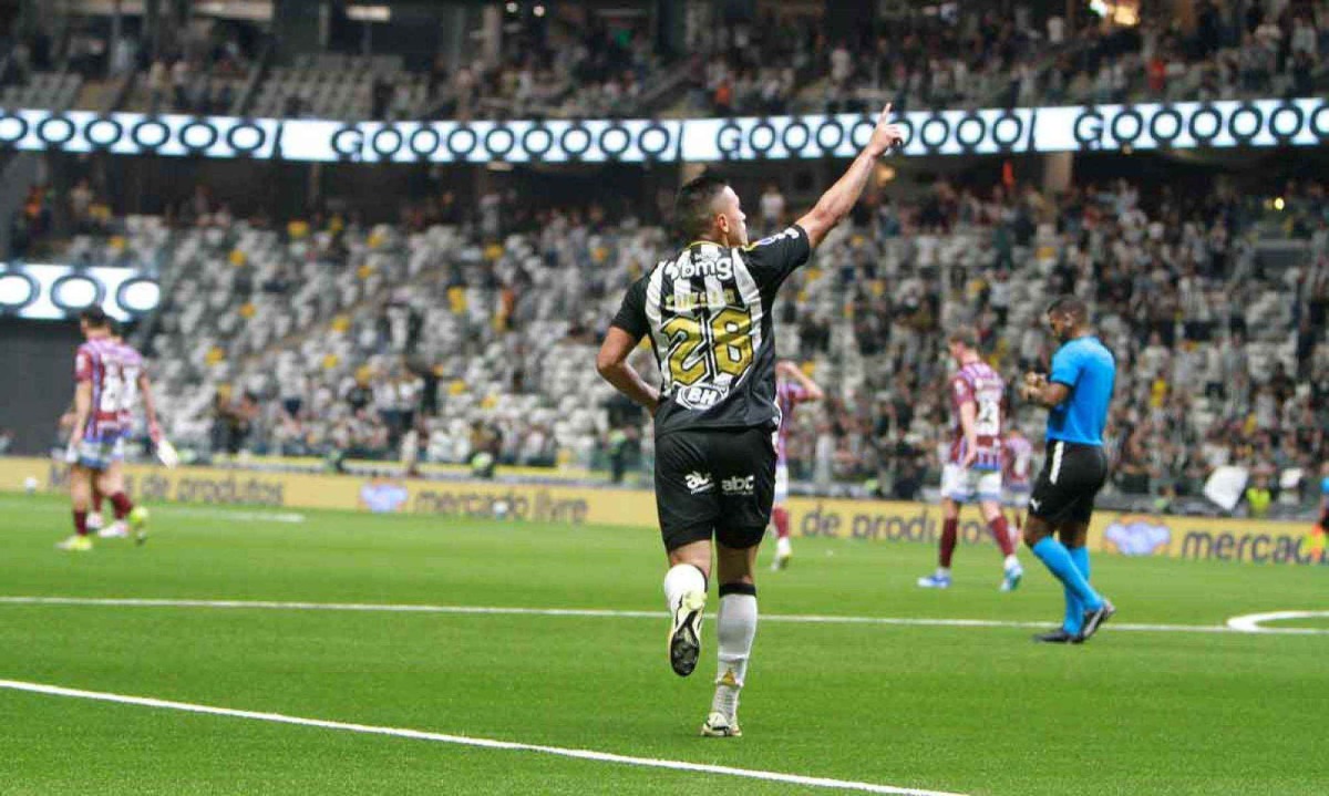 Cuello marcou o primeiro gol do Atlético na vitória por 2 a 1 sobre o Godoy Cruz, na Arena MRV - (crédito: Edésio Ferreira/EM/D.A.Press) Cuello marcou o primeiro gol do Atlético na vitória por 2 a 1 sobre o Godoy Cruz, na Arena MRV - (crédito: Edésio Ferreira/EM/D.A.Press)