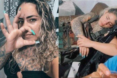 Conhecida como Diaba Loira, traficante sofreu uma tentativa de feminicídio - o que a levou para o mundo do crime -  (crédito: Reprodução/Redes sociais)