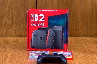 O Nintendo Switch 2 chega em sua embalagem oficial, destacando o design premium e a expectativa pelo novo portátil da Nintendo. -  (crédito: Otávio Rangel)
