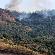 Incêndio atinge Parque Estadual Serra Verde, em BH  - Reprodu&ccedil;&atilde;o/ imagem cedida ao Estado de Minas por brigadista florestal 