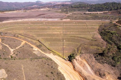 Barragem de Forquilha III, na Mina de Fábrica, em Ouro Preto, deixa o nível de emergência mais crítico -  (crédito: Vale/Divulgação)