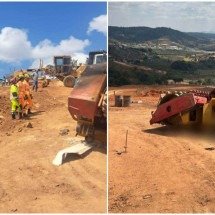 Operador de máquina de 71 anos morre atingido por rolo compressor em Minas - CBMMG/Divulga&ccedil;&atilde;o