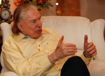 Silvio Santos, durante lanÃ§amento de selo alusivo aos 90 anos do apresentador de TV e dono do SBT
     -  (crédito:  Alan Santos/PR)