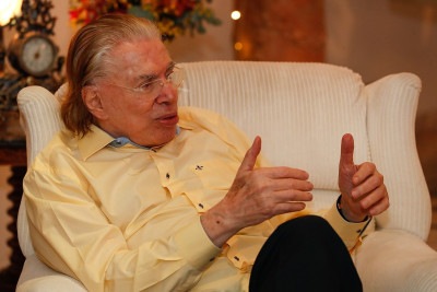 Silvio Santos, durante lançamento de selo alusivo aos 90 anos do apresentador de TV e dono do SBT
     -  (crédito:  Alan Santos/PR)