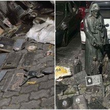 De santos a lápides: onda de furtos em cemitérios mobiliza polícia em Minas - PCMG/Divulgação