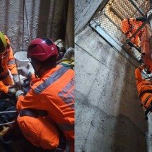 MG: Homem cai em fosso de 5m de profundidade e é resgatado pelos bombeiros - Divulgação/CBMMG