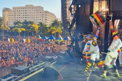 Show do Olodum foi uma das atra&ccedil;&otilde;es da Virada Cultural de BH em 2025
 -  (crédito: Jair Amaral/Em/D.A Press)