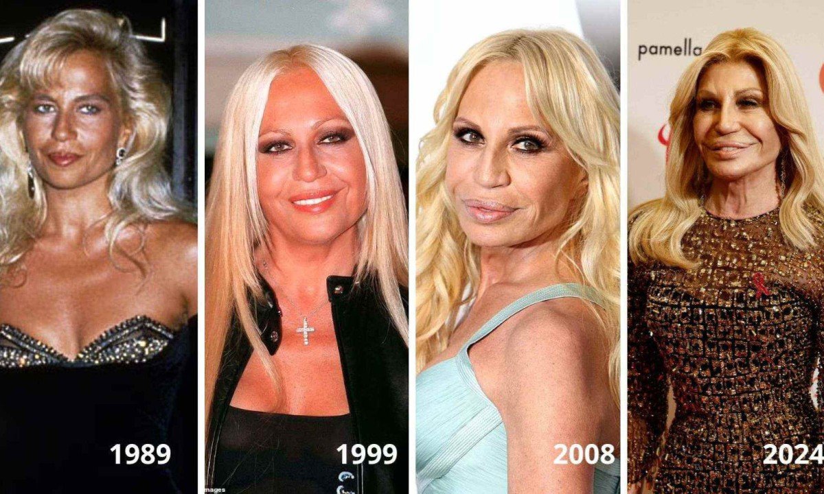 Transformações no visual de Donatella Versace
