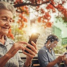 Idosos avançam na internet, mas ainda há barreiras de acesso digital - inteligência artificial/acervo Estado de Minas