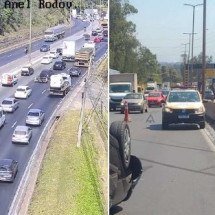 Carro capota no Anel Rodoviário em BH - Reprodução/Redes Sociais